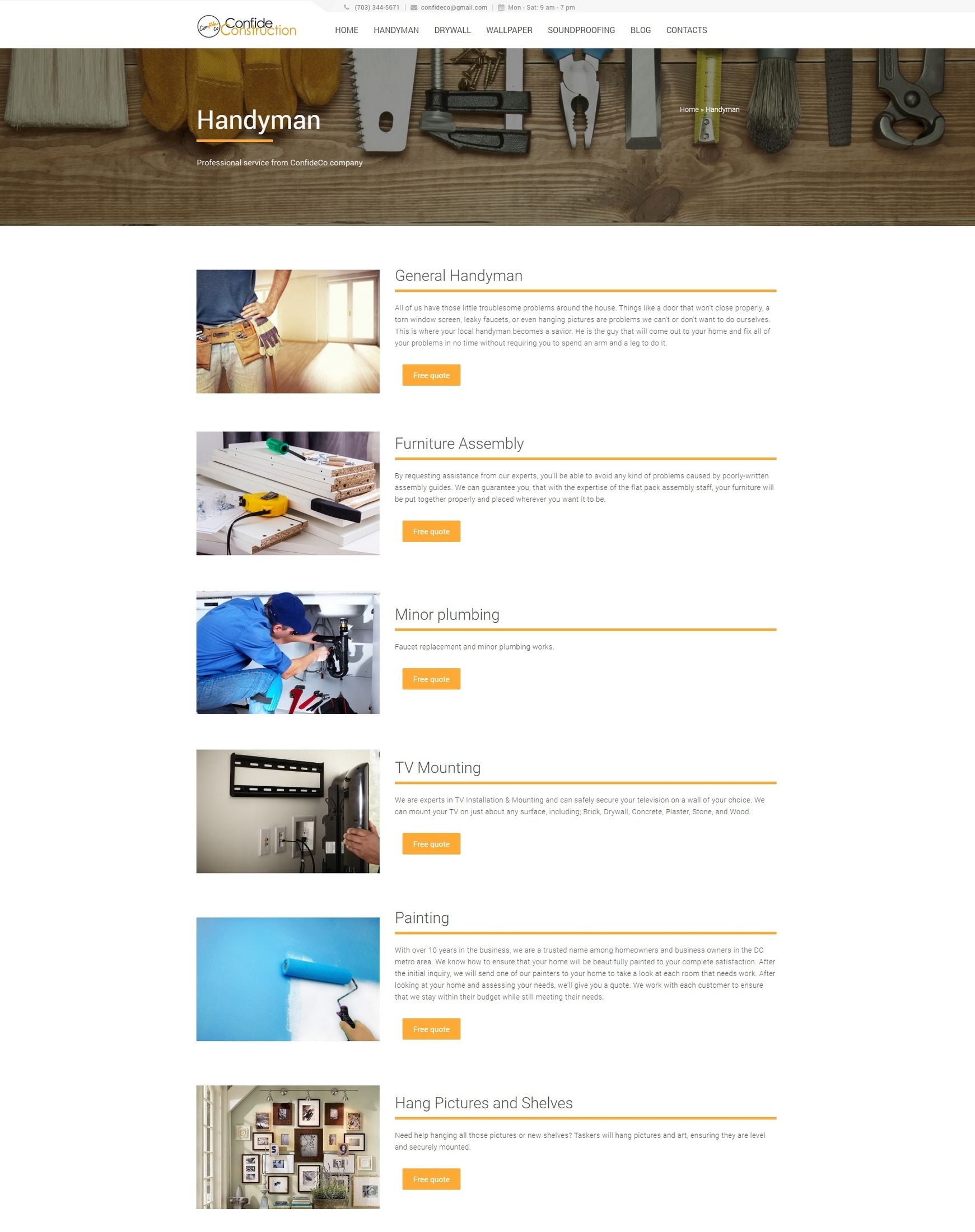 Редизайн сайта строительных услуг