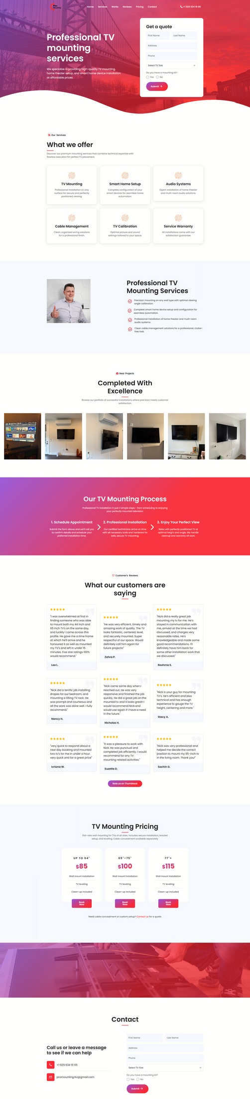 Установка телевизоров