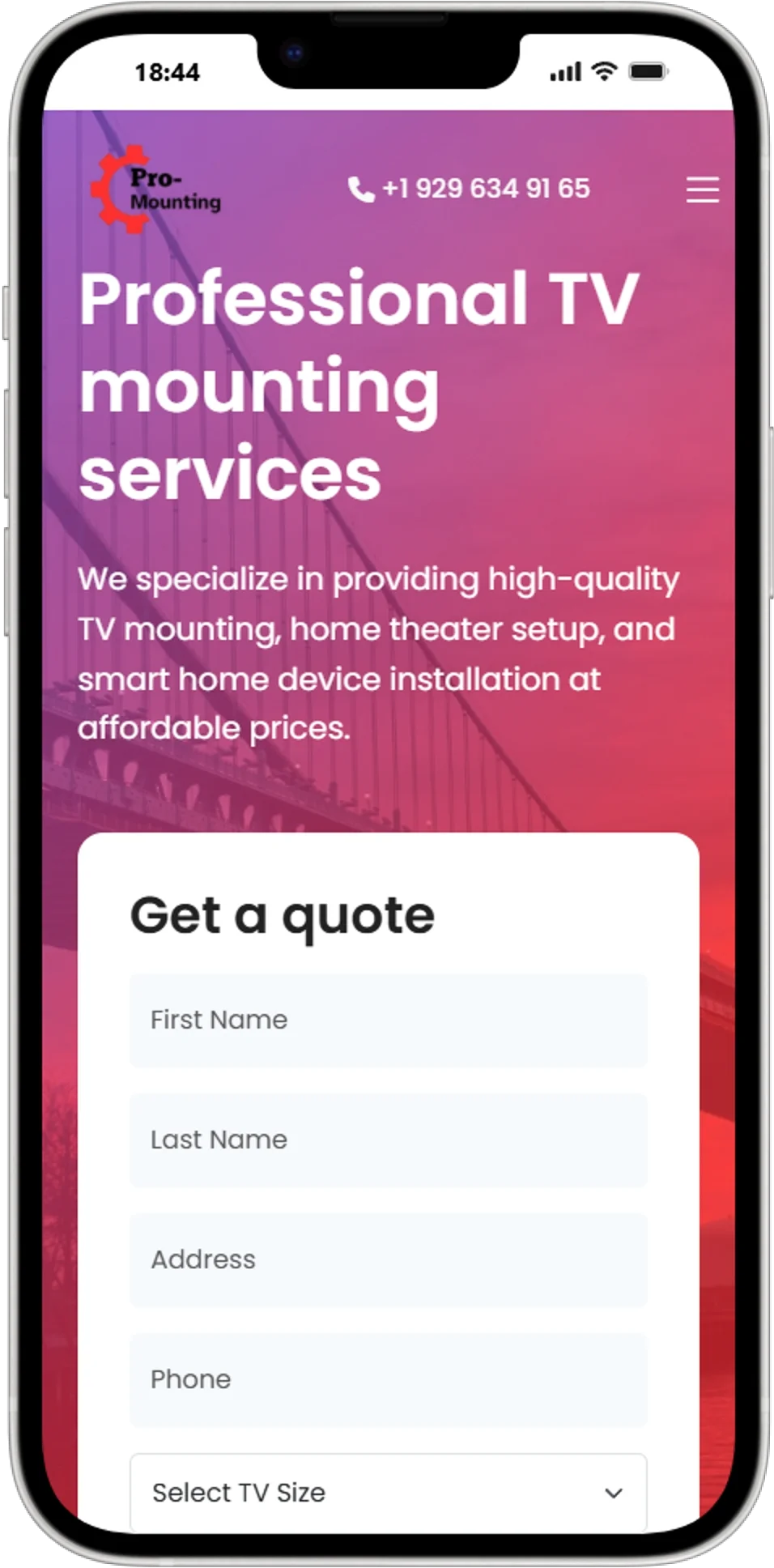 Установка телевизоров